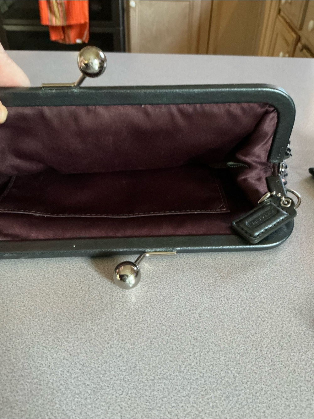 Coach Sequin Wristlet Clutch - Silver - Picture 4 of 6